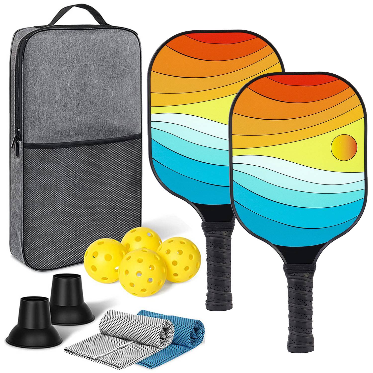 [Ultra-Light match-level carbon fiber-22] Double shot+4 balls+backpacks+two sweat towels+two pickers